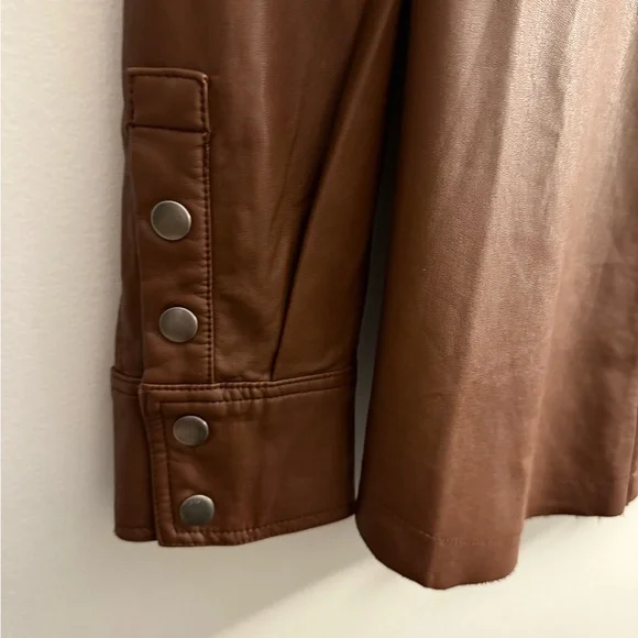 Free People Easy Rider Faux Leather Shacket NWOT M - Picture 6 of 11